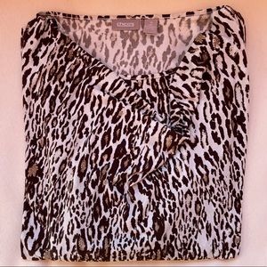Chico’s Brown and Off-White Blouse (sz. 2)